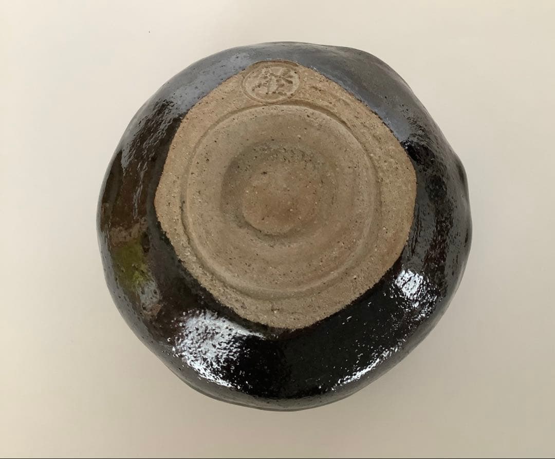 茶道 道具 黒茶碗 九代 大樋長左衛門 共箱有り 訳あり