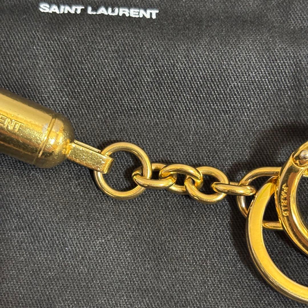 H154 良品✨サンローランパリ　キーホルダー　メタルホイッスル　笛　男女兼用