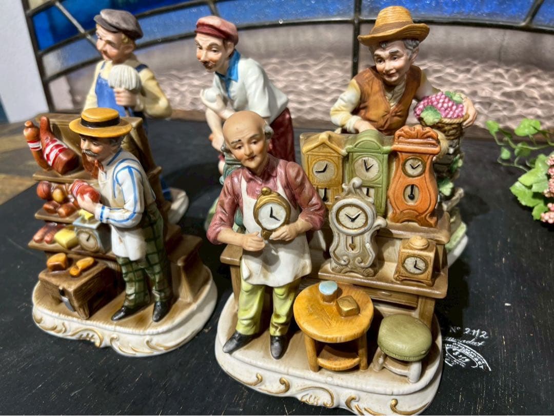 フィギュリン 陶器製 置物 インテリア ビンテージ アンティーク 5点セット