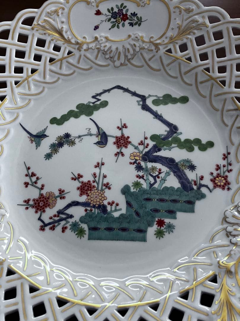 マイセン　大皿　柿右衛門様式　飾皿 シノワズリ　28.5㎝