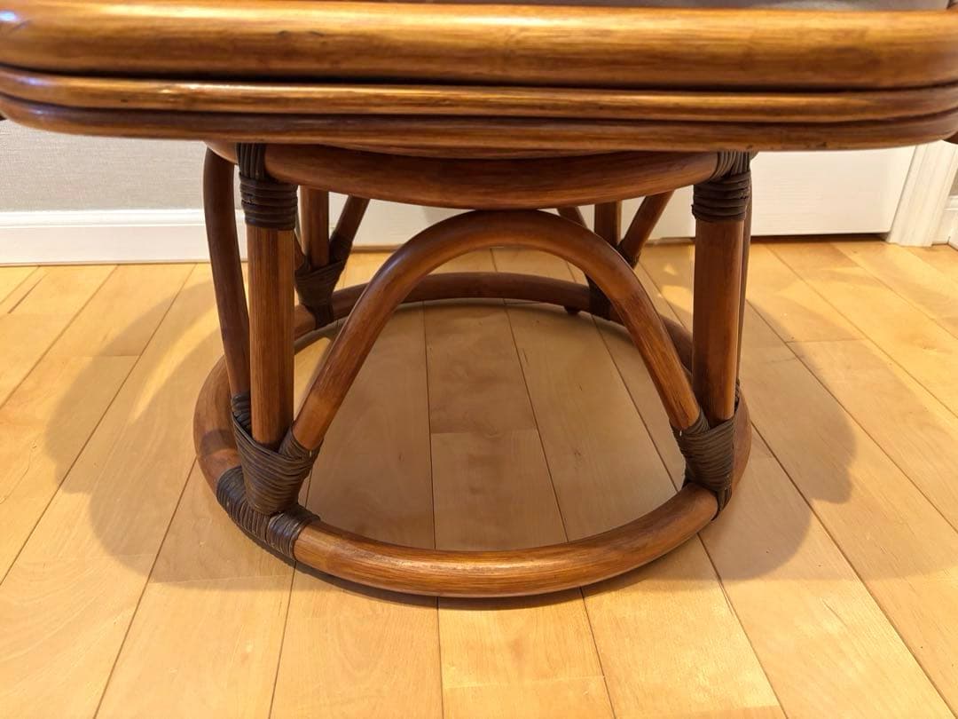 籐　ラタン　椅子　チェア　回転　アンティーク　レトロ