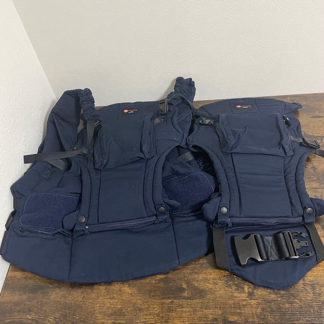 【美品】napnap 双子用抱っこ紐 ネイビー 箱あり