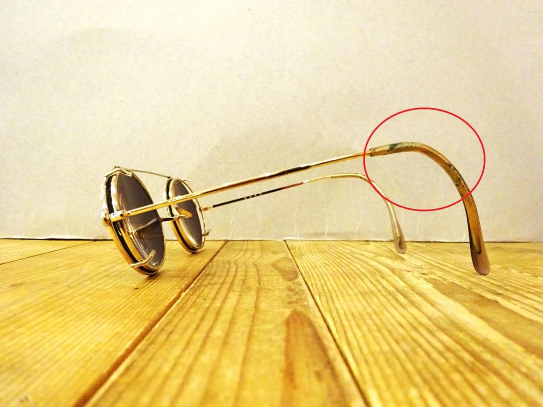 ☆希少☆ 治太夫作 クリップ式サングラス付き 丸眼鏡 一山タイプ