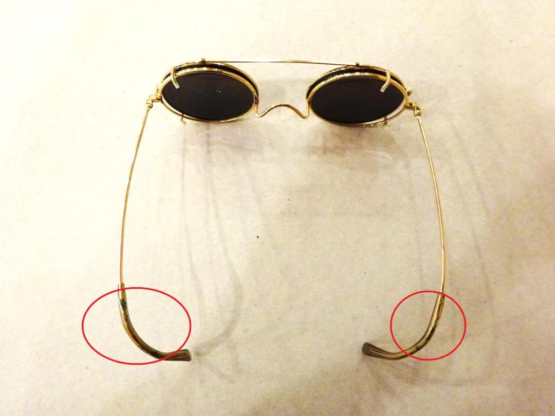 ☆希少☆ 治太夫作 クリップ式サングラス付き 丸眼鏡 一山タイプ