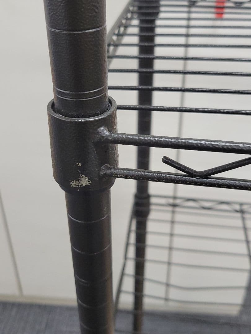 【ワケアリ】 ルミナスノワール スチールラック ５段 リバーシブル天板付き