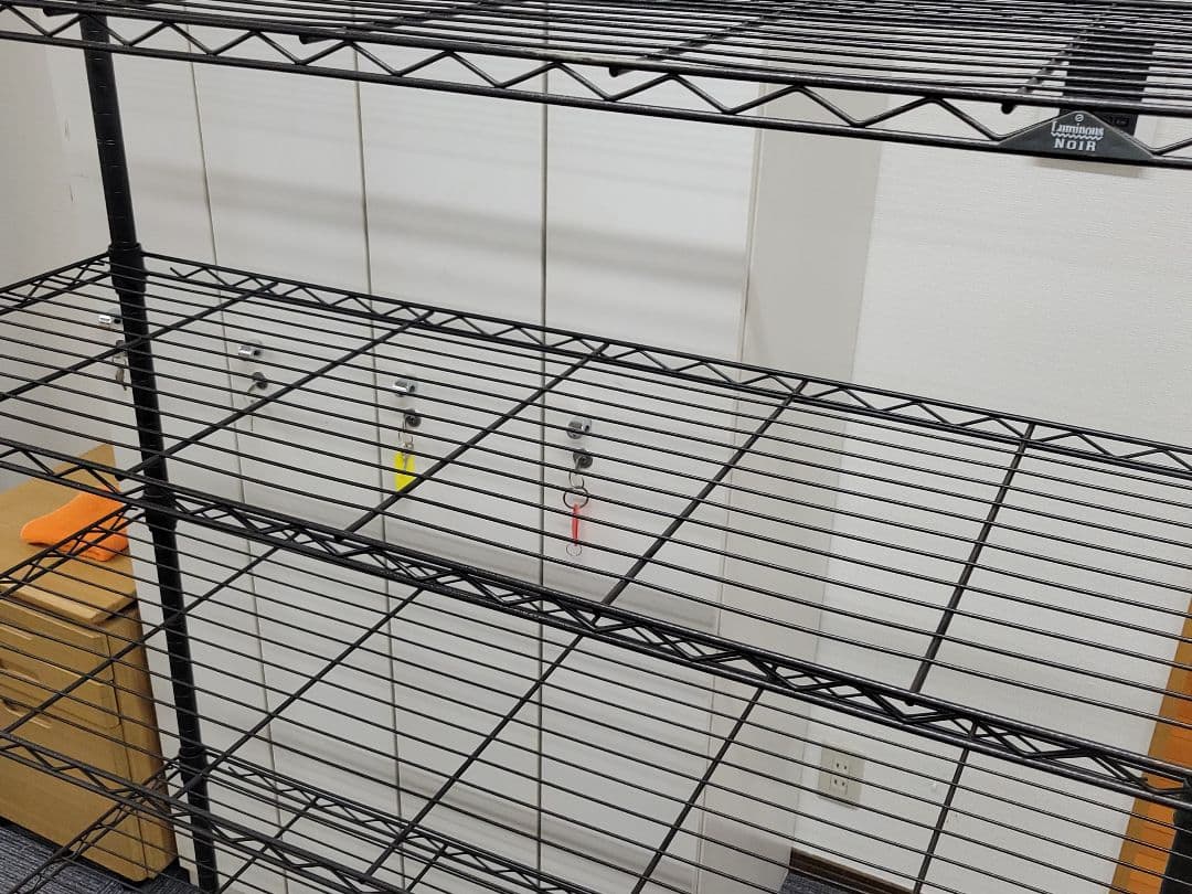 【ワケアリ】 ルミナスノワール スチールラック ５段 リバーシブル天板付き