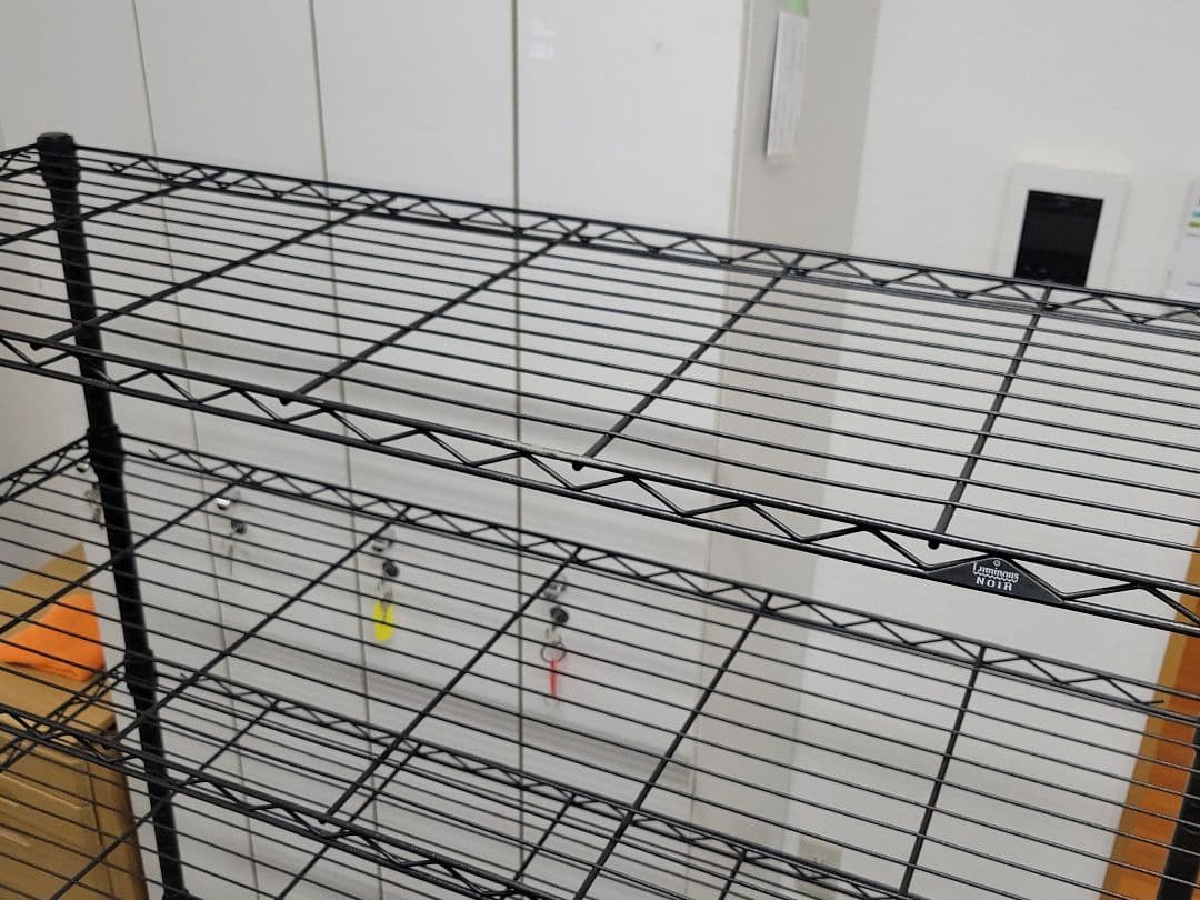 【ワケアリ】 ルミナスノワール スチールラック ５段 リバーシブル天板付き