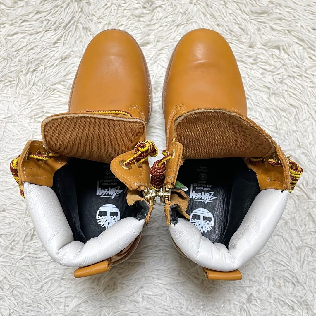 【美品】Timberland x STUSSY レザー6インチジップブーツ