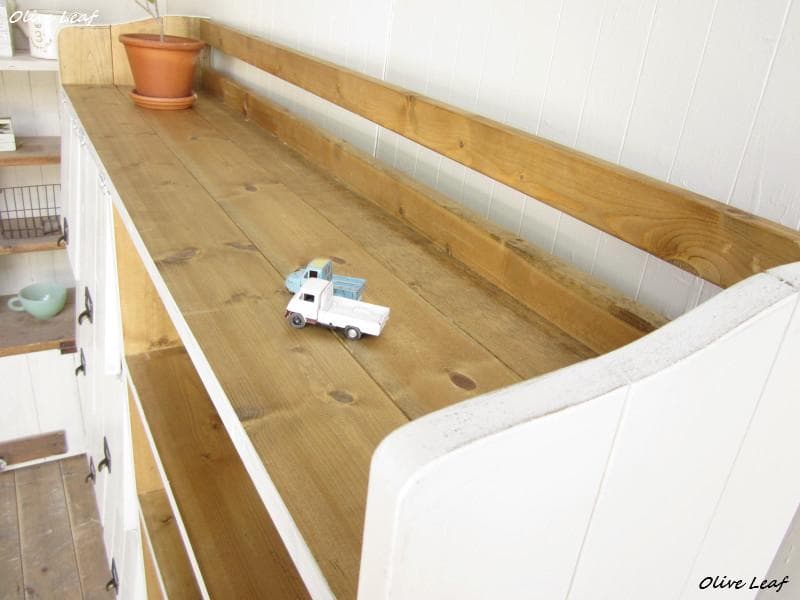 サイズオーダー可！●超ワイド6枚パタパタキャビネット●シャビーブラウン受注製作