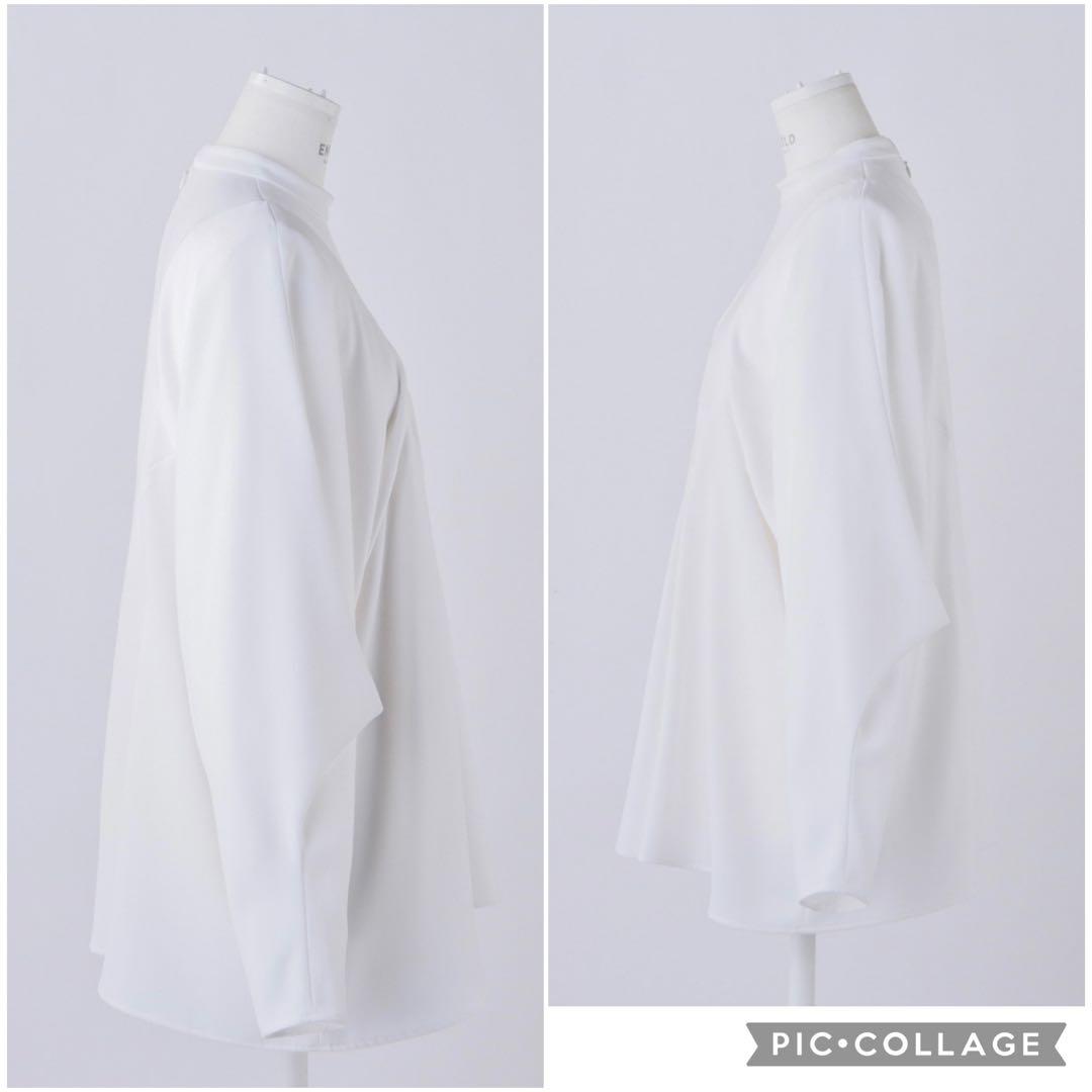 2024✨エンフォルド PEツイル ドレープ プルオーバー 長袖ブラウス 38