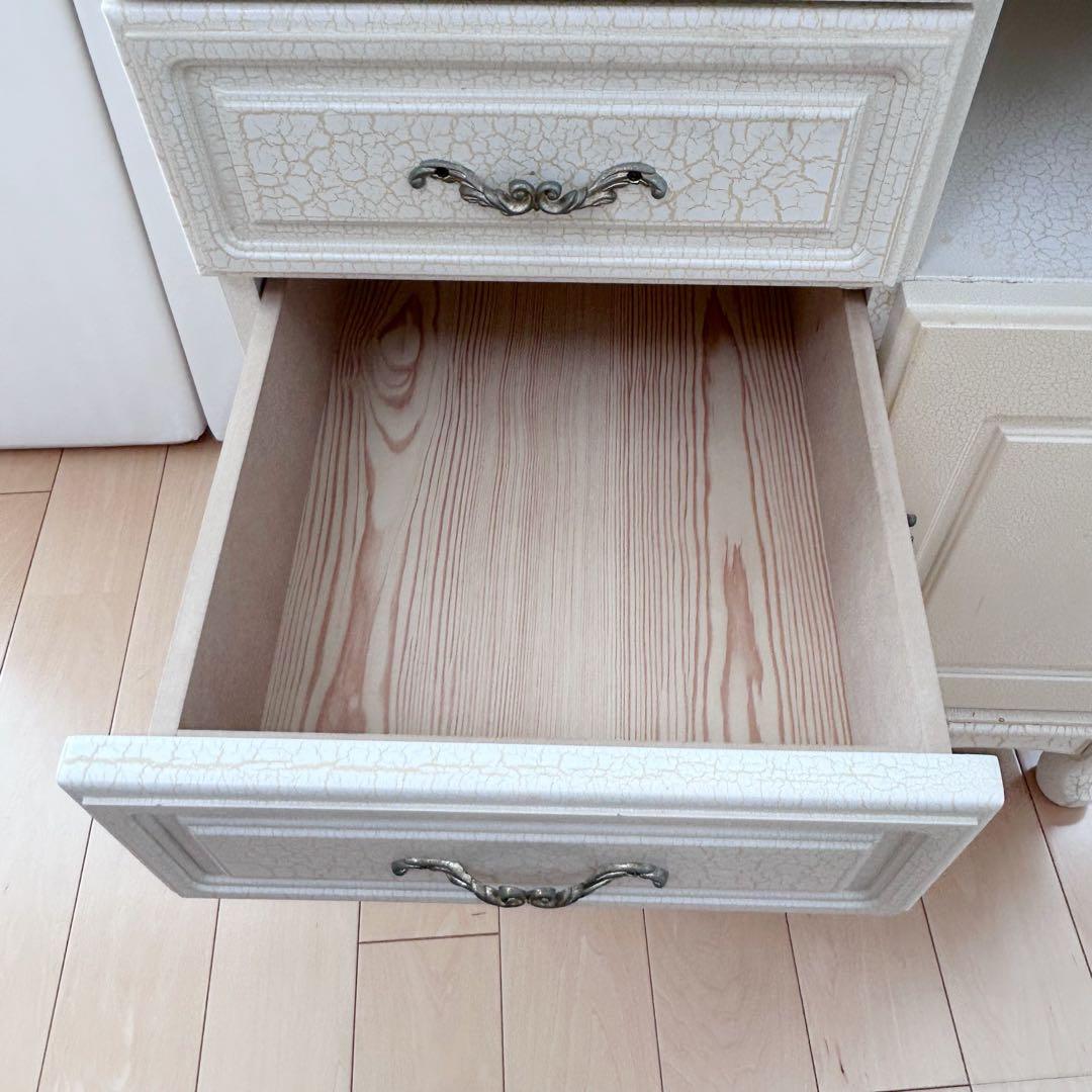 猫脚　フレンチアンティーク　クラック加工　姫家具　ロココ調　サイドチェスト　希少