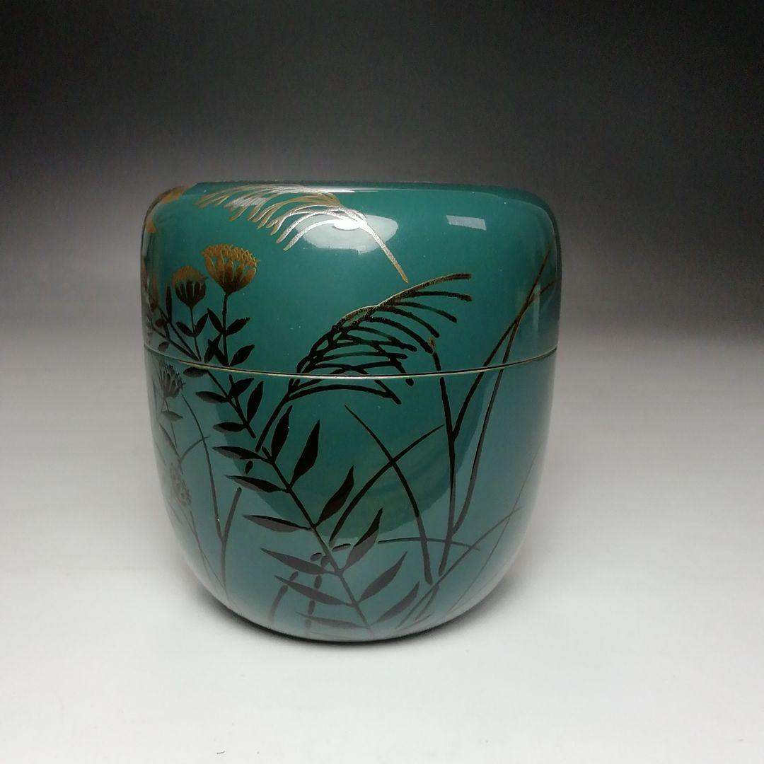 Ｓ７１６　棗　『秋の宵』『月に秋草　内鈴虫蒔絵』『志路川作』　共箱　茶道具