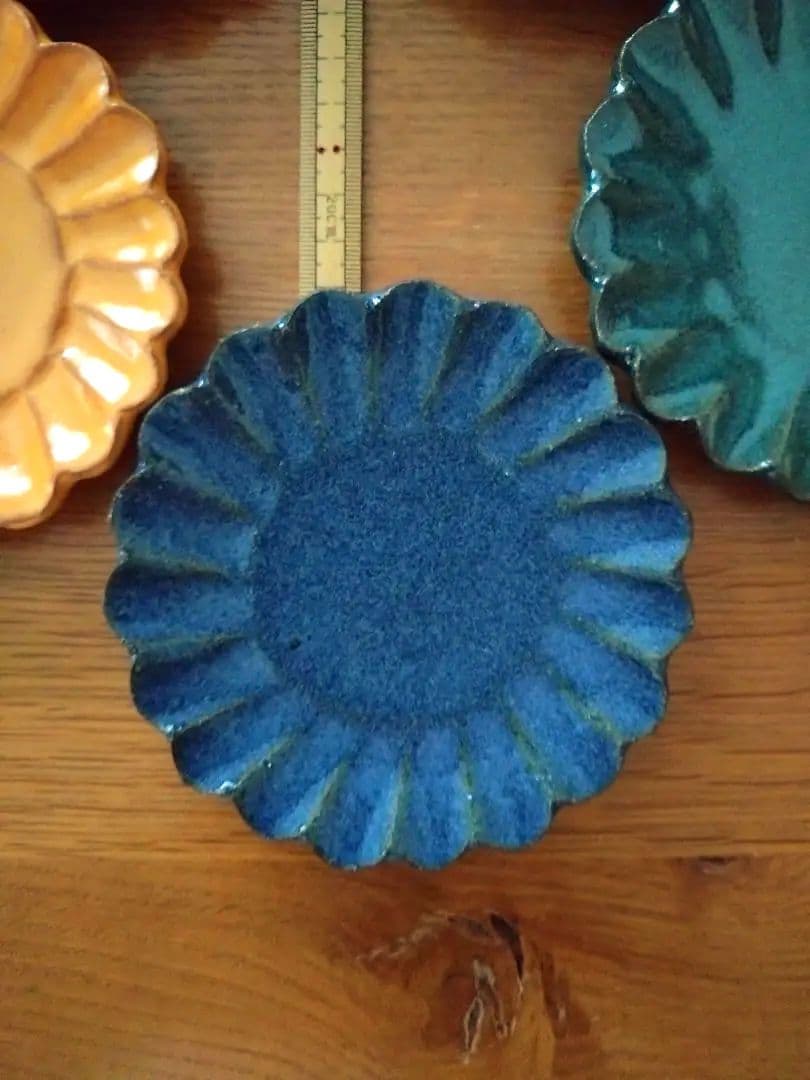 小澤基晴さん　輪花皿　3寸・４寸　各5色セット　（mn）