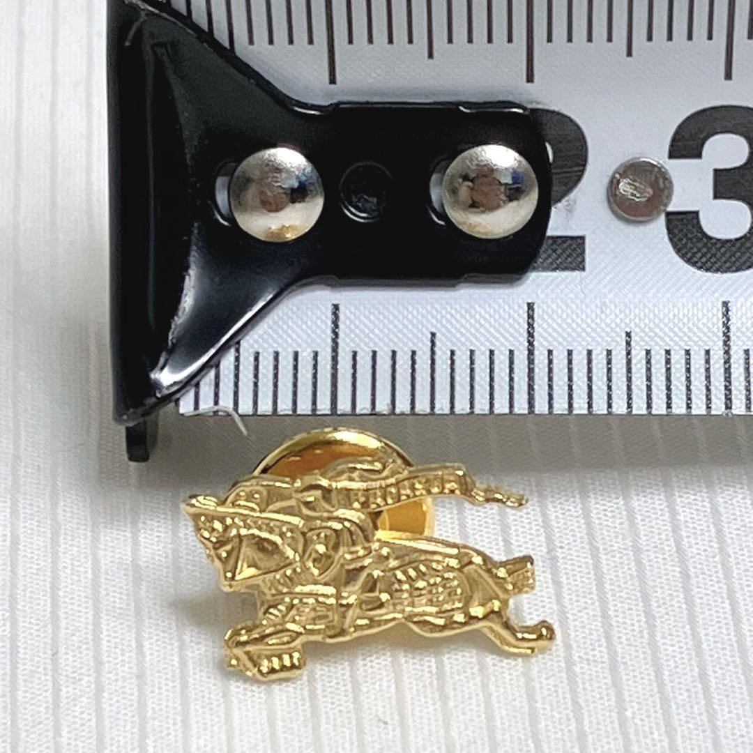 美品 バーバリー BURBERRY 金ピンバッジ ホースロゴ ゴールド