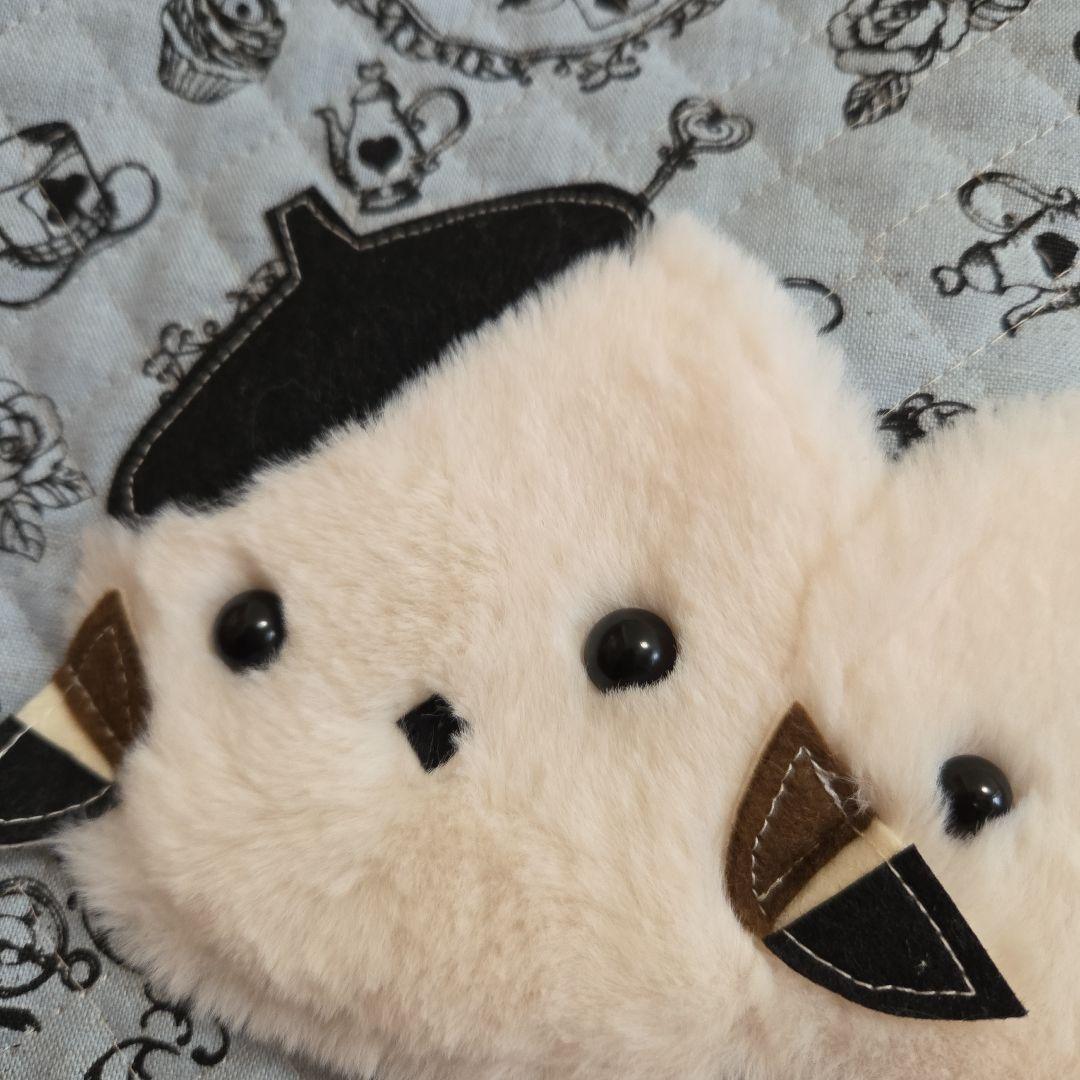 ●いちご●チェック柄●親子もふもふシマエナガ　トートバッグ