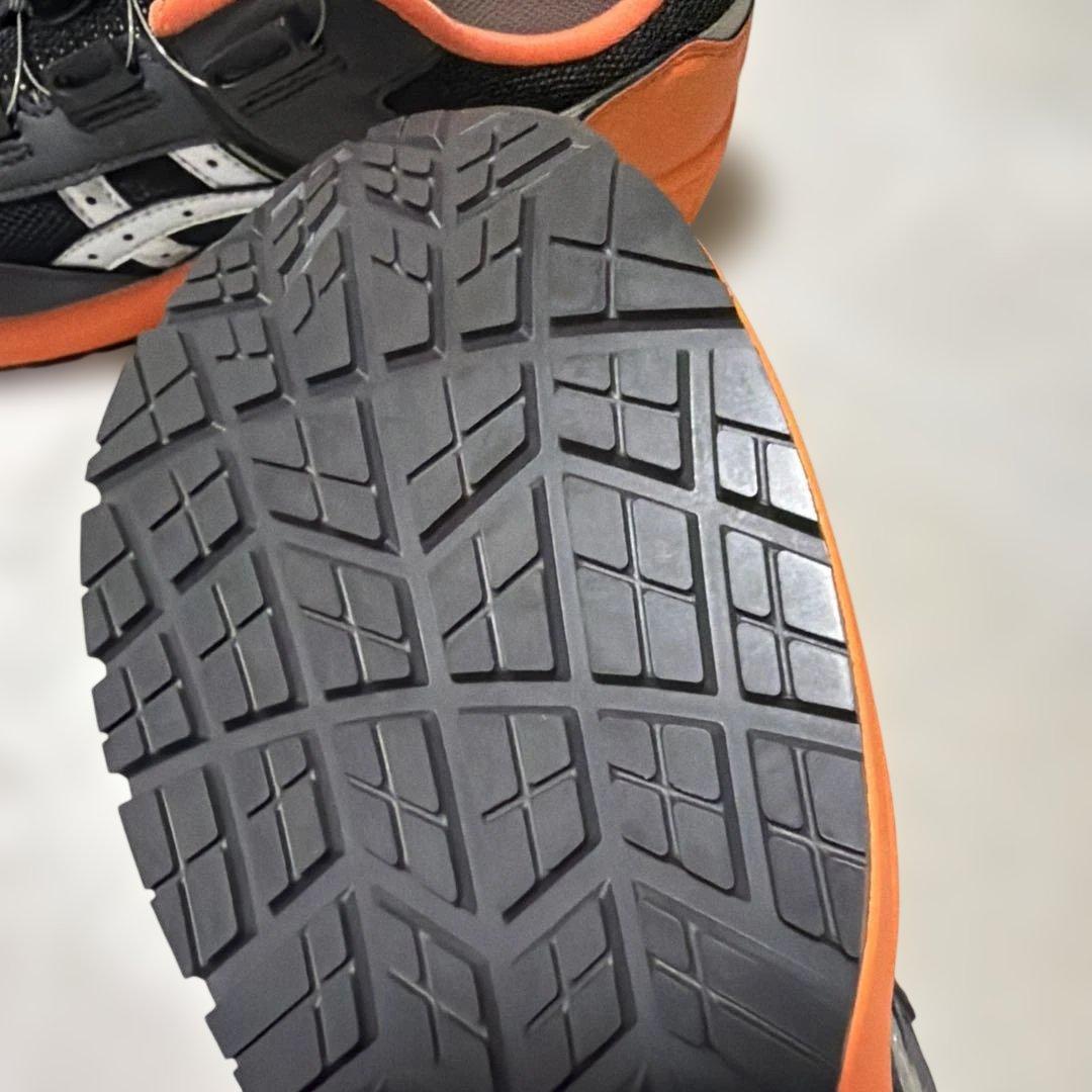 asics 安全靴 ブラック/オレンジ 27cm