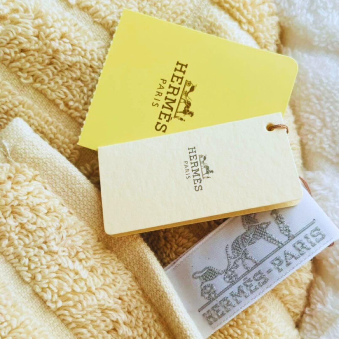 【新品タグ付き】HERMES カレ・タオル　ステアーズ　タオルハンカチ2枚セット