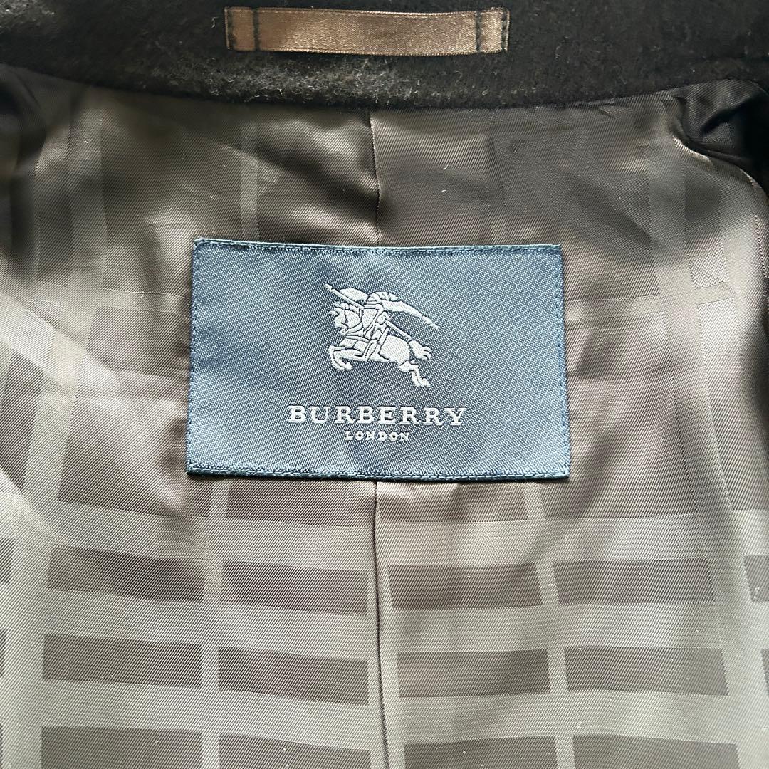 【極美品】バーバリーロンドン　ダブルフェイス　カシミヤ混　ピーコート　ブラウン系