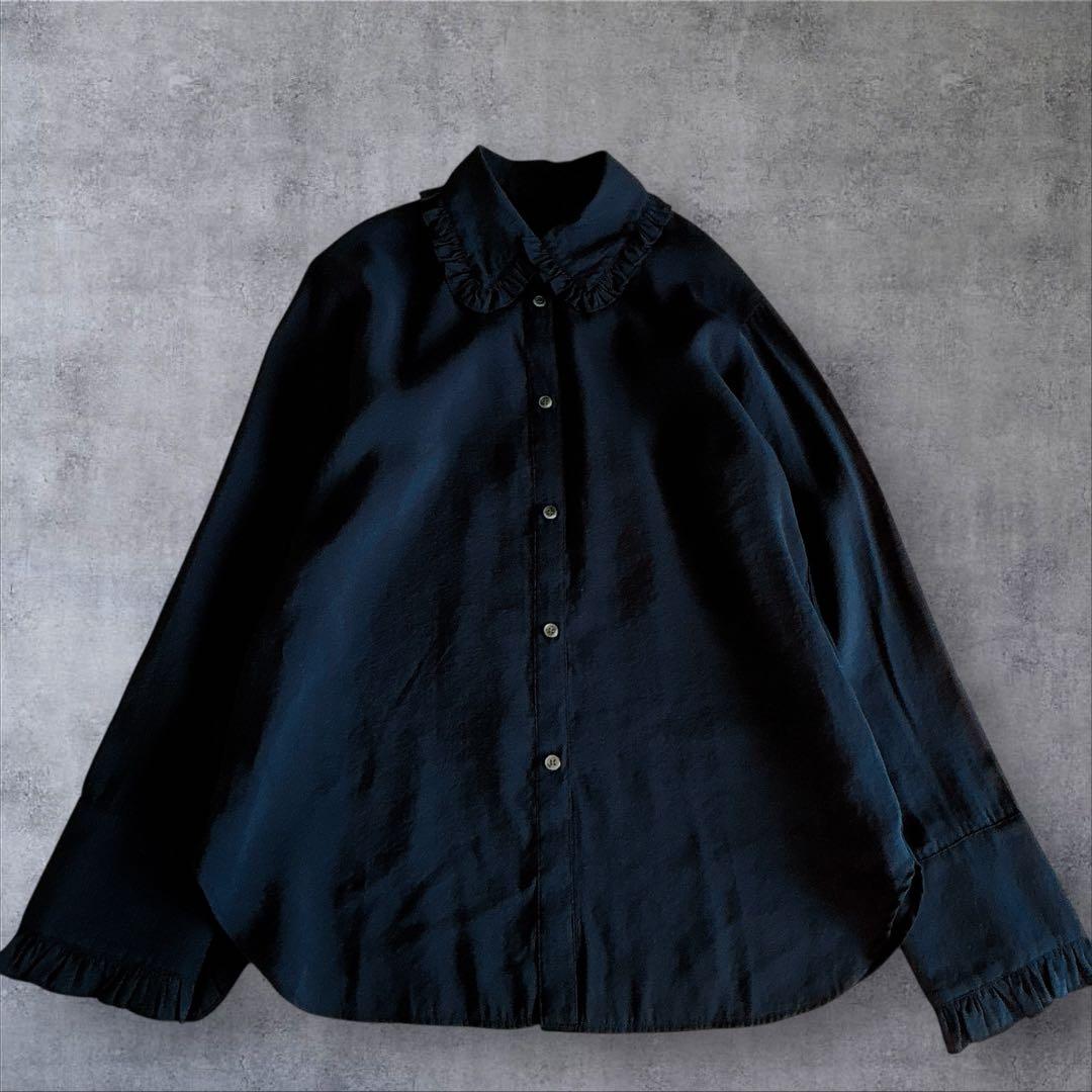 【完売品】Spick and Span フリルカラーブラウス ブラック