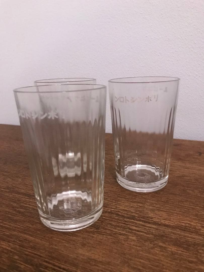戦前 未使用品 3個セット アサヒビール リボンシトロン グラス ガラス 昭和