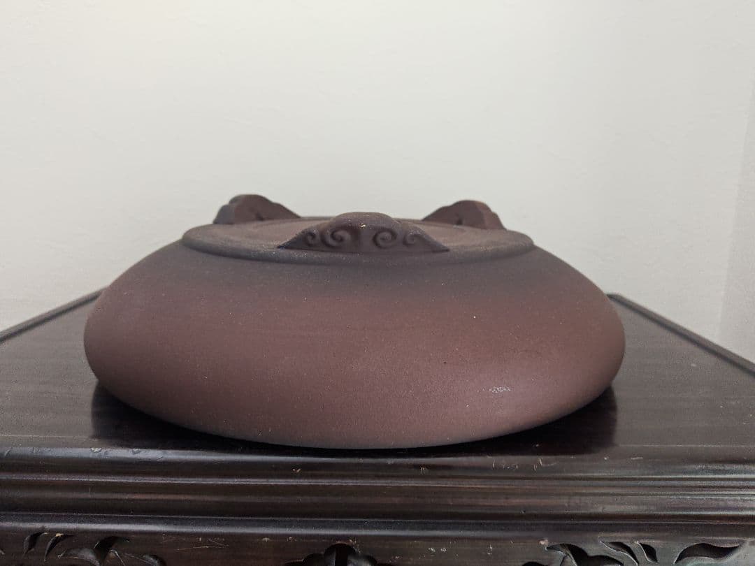 陶器製 盆栽鉢　浅型鉢 直径約41cm×11.5cm 落款　陶陽　松本武