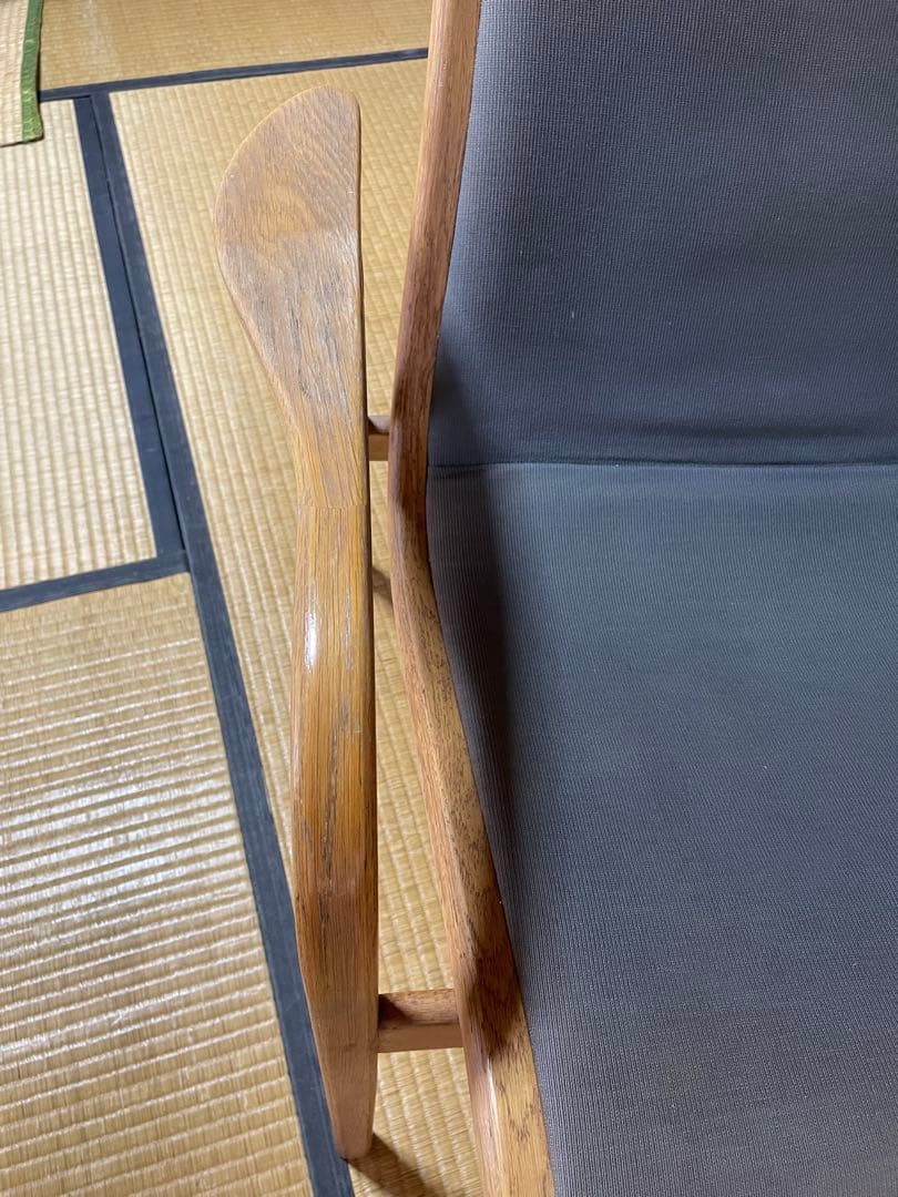 昭和レトロ　リクライニングチェア　1人掛け椅子　布張り