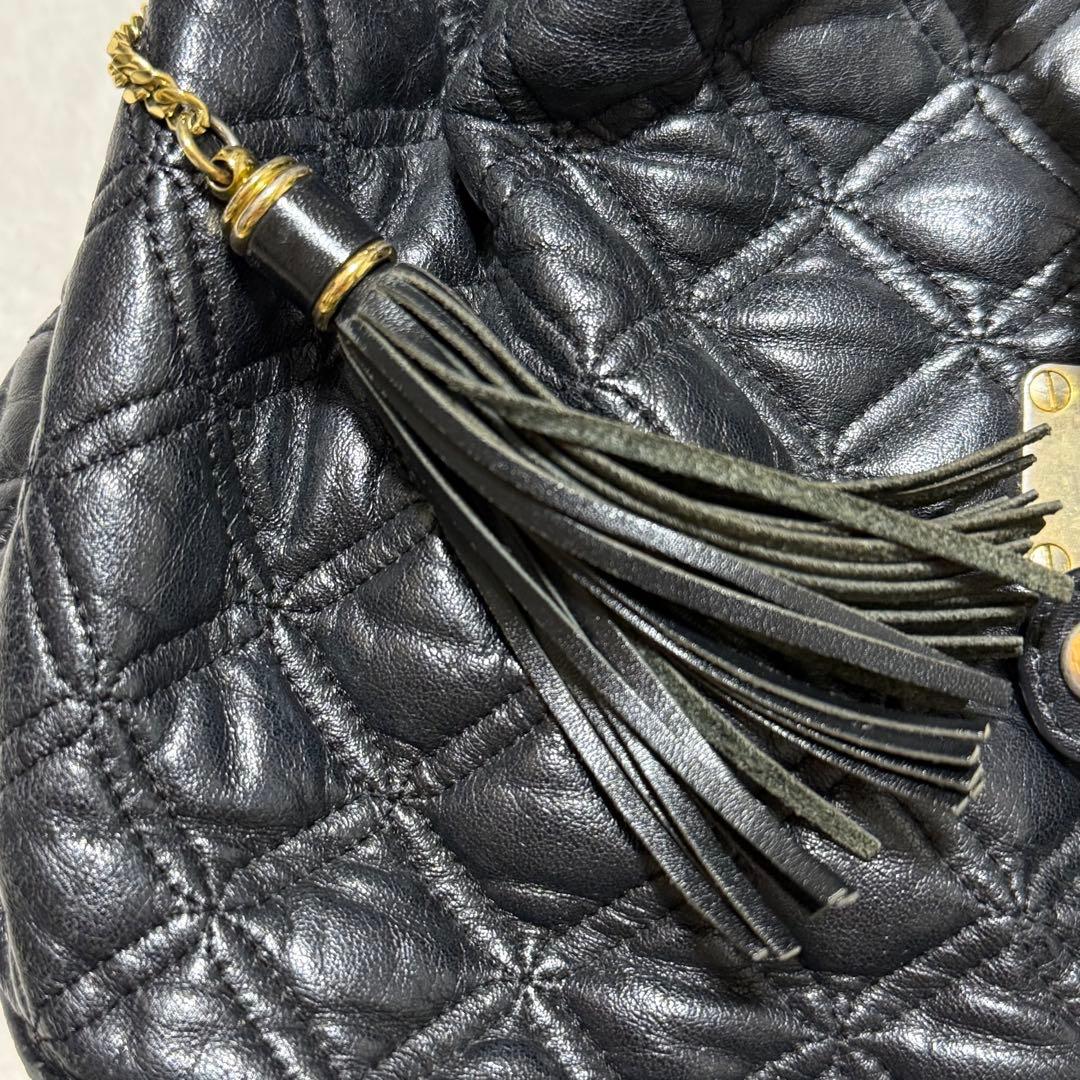 MCM ブラック キルティング バケットバッグ クロスバッグ