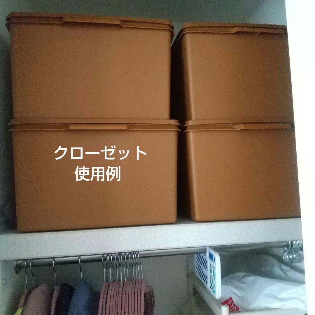 【タッパーウェア】収納ケース ディープスーパーケース 深型 ブラウン４個セット