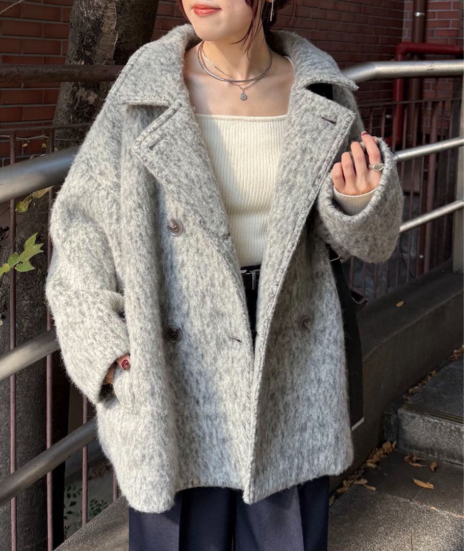 COLLAGE GALLARDAGALANTE シャギースタンドネックコート