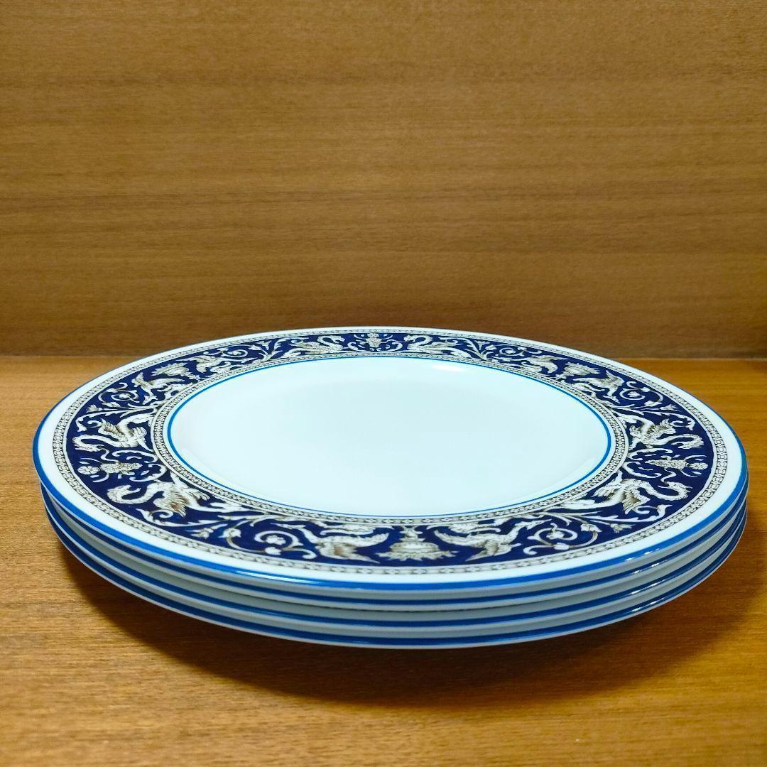 美品★ウエッジウッド 4枚セット ディナープレート フロレンティーン コバルト