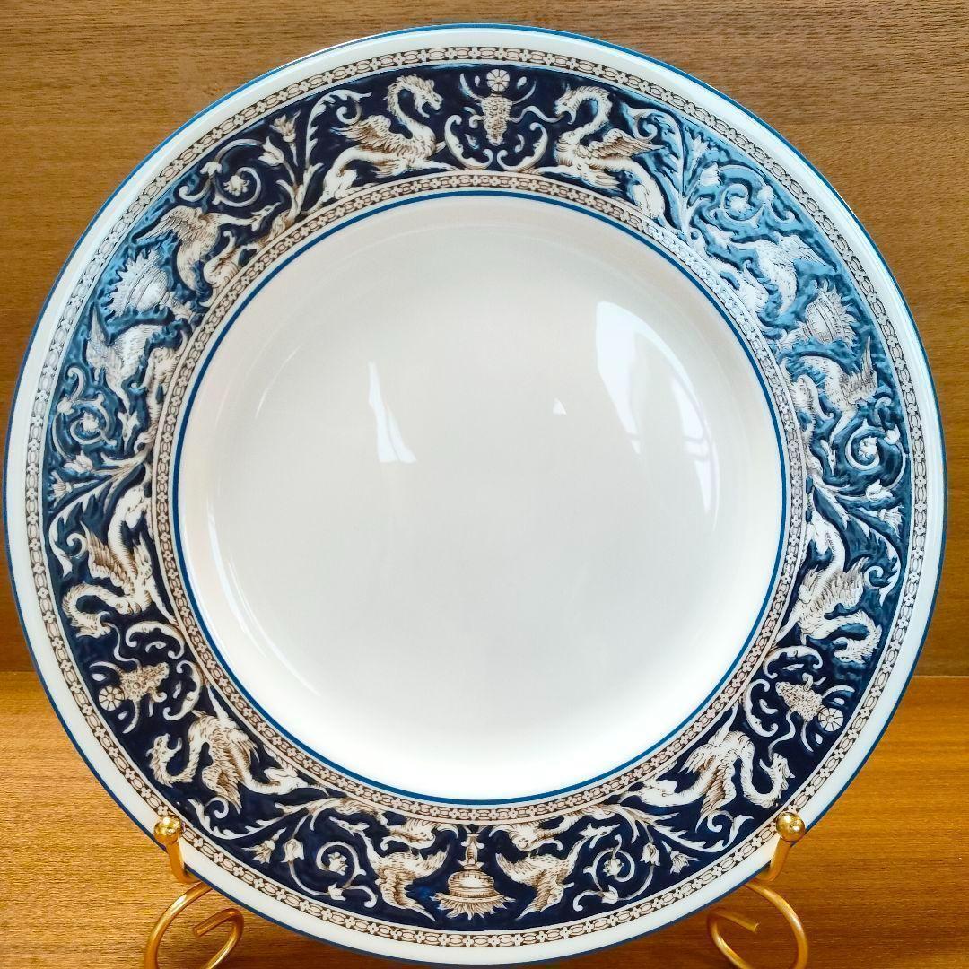美品★ウエッジウッド 4枚セット ディナープレート フロレンティーン コバルト