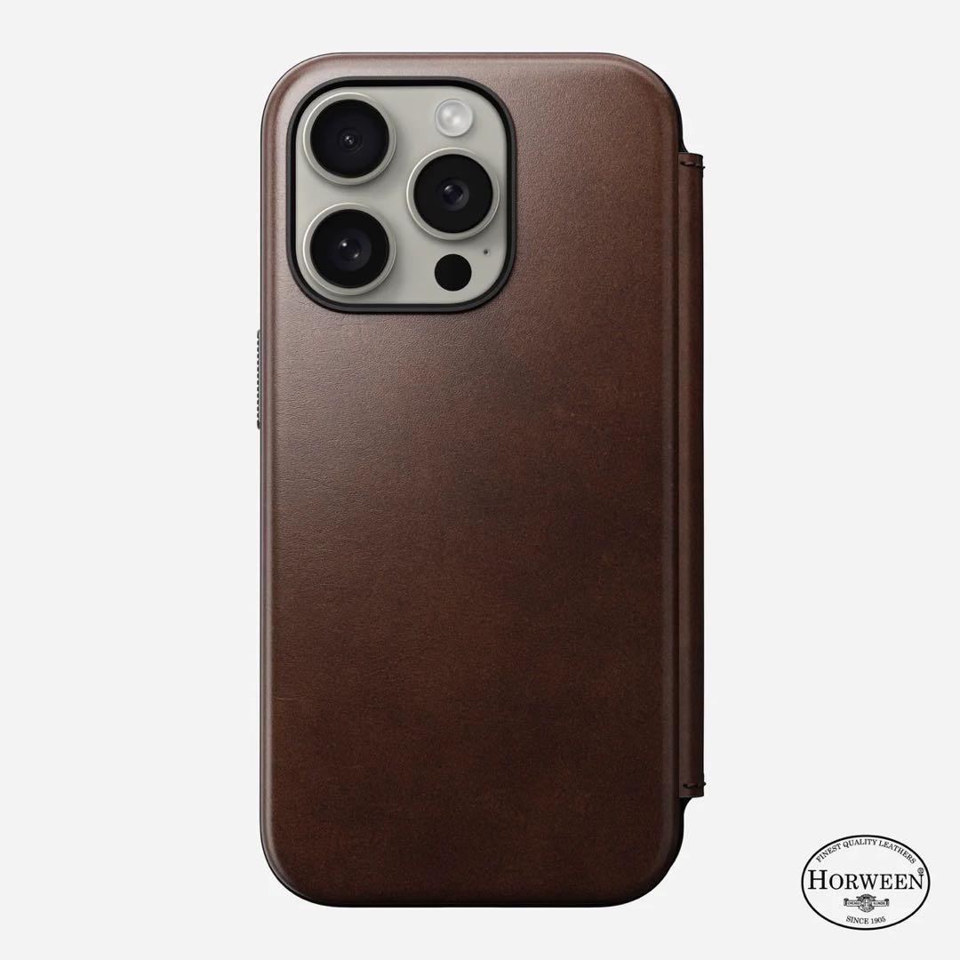 iPhoneアクセサリー NOMAD ModernLeatherFolio iPhone 15Pro