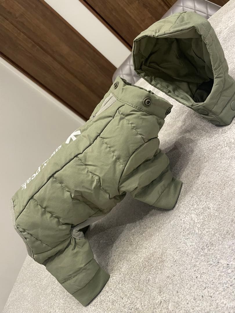  peak 犬用ダウンジャケット オリーブグリーン