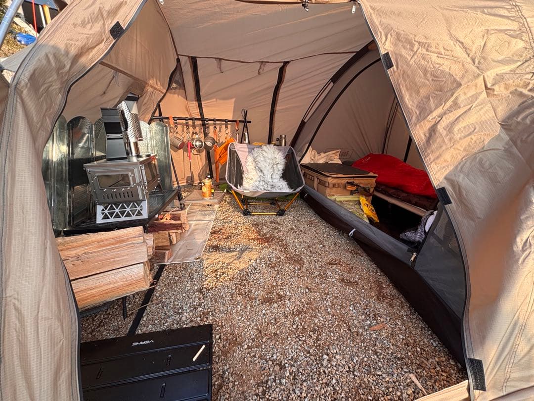 前室あり薪ストーブ設置可能テント