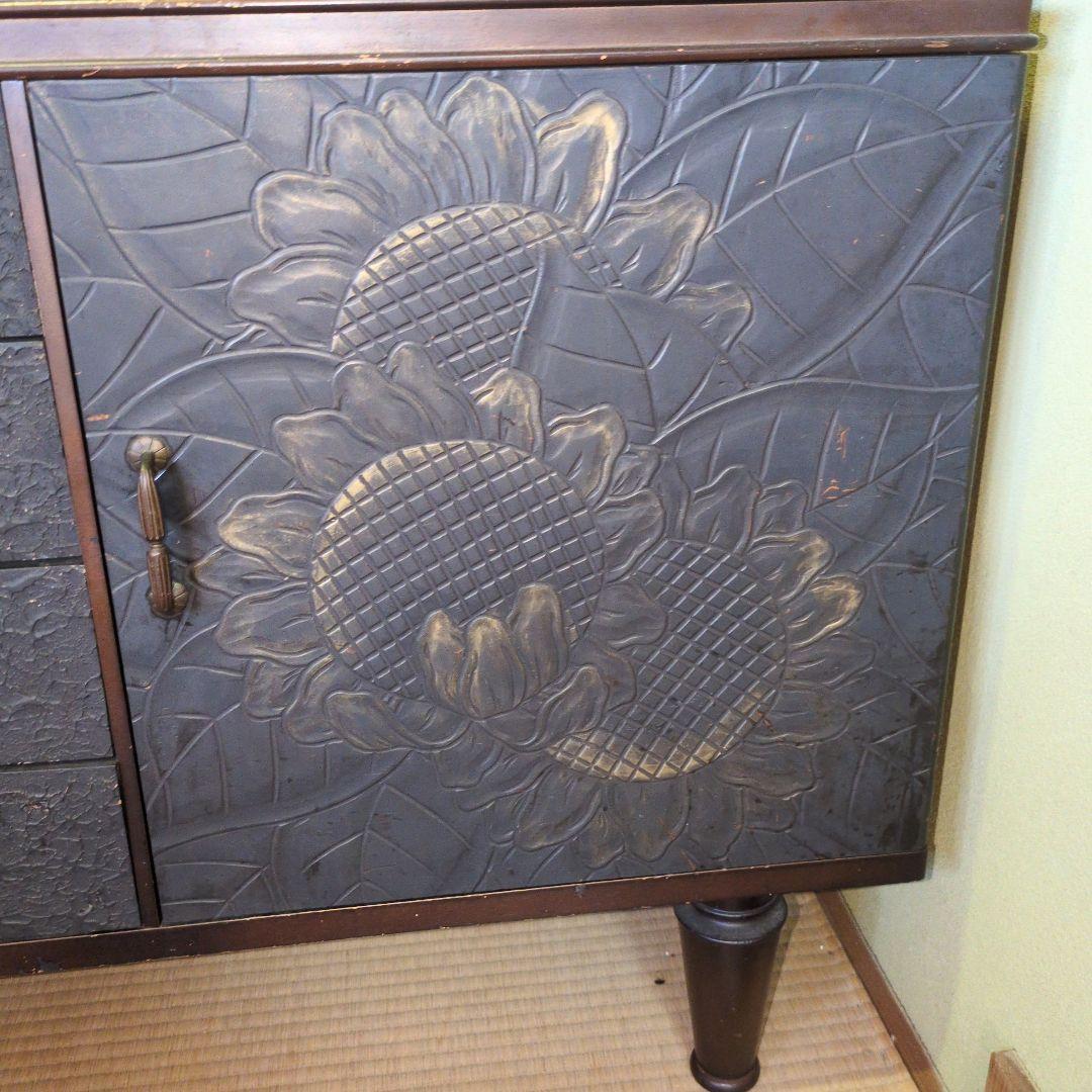 ★アンティーク茶箪笥★鎌倉彫り 違い棚 飾り棚