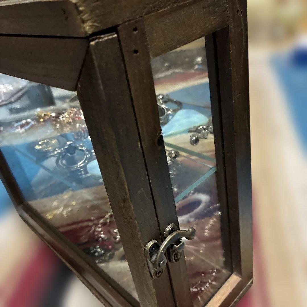 木製ガラスケース 2段棚付き二個せっセット