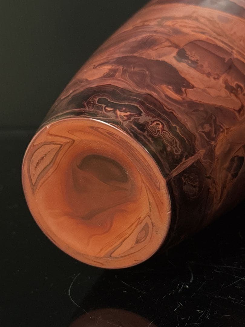 中国古玩 乾隆硝子 ガラス 練上 マーブル 花瓶