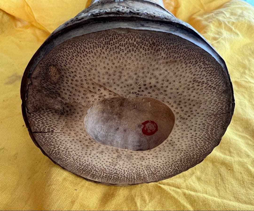 置筒竹花入 吹貫 茶道 箱付き 箱書き有 年代物 アンティーク 竹一重切花入