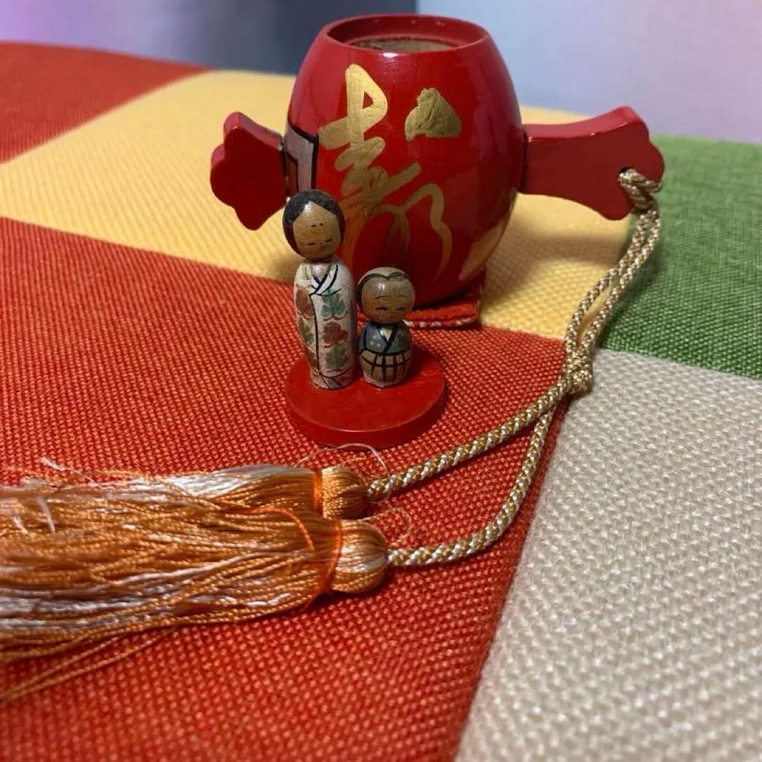 縁起物　一寸法師　打ち出の小槌　アンティーク　打出の小槌　コレクションケース付き