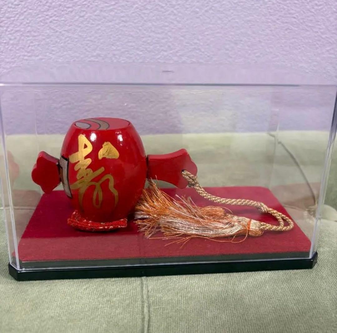 縁起物　一寸法師　打ち出の小槌　アンティーク　打出の小槌　コレクションケース付き