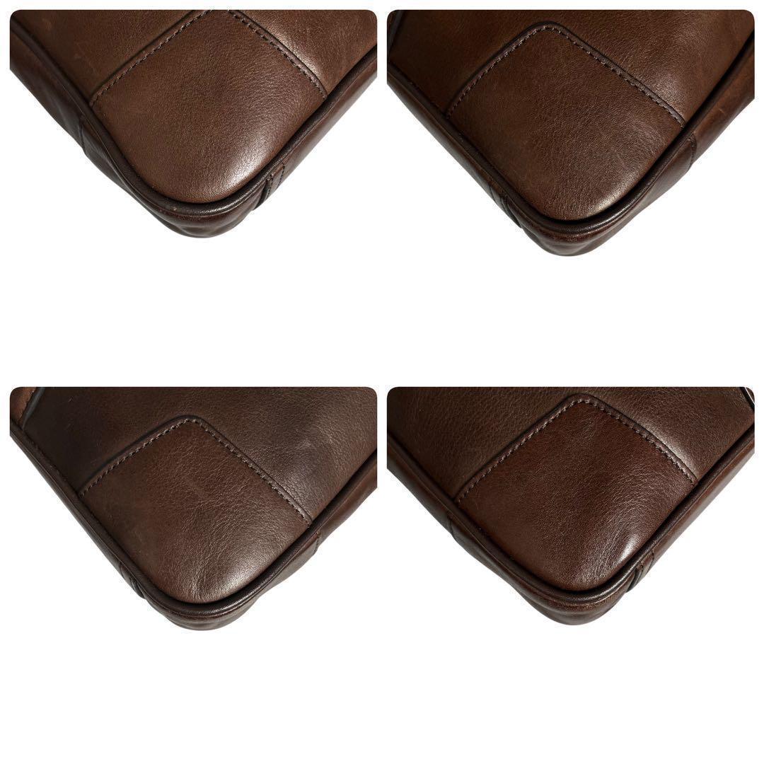 コーチ　ビジネスバッグ　斜め掛け　肩掛け　レザー　ブラウン　70901