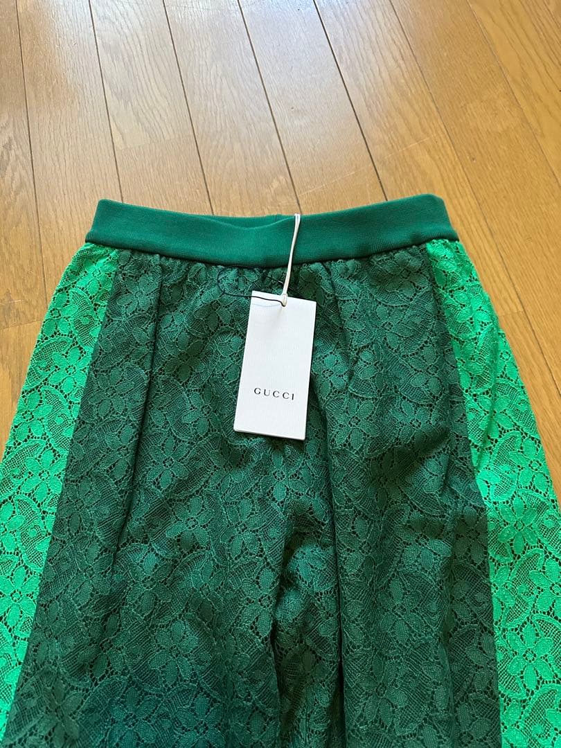 グッチ GUCCI Children グリーンレースパンツ