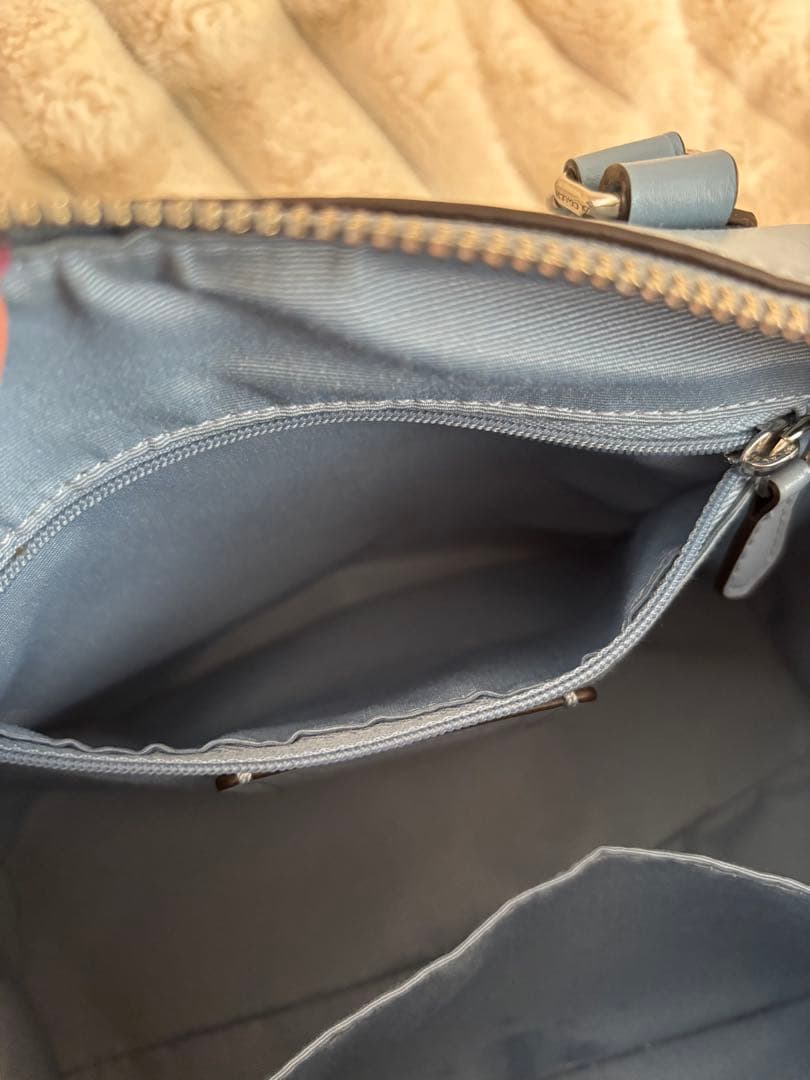 ケ*ー様 Coach ショルダーバッグ ベージュ/ライトブルー