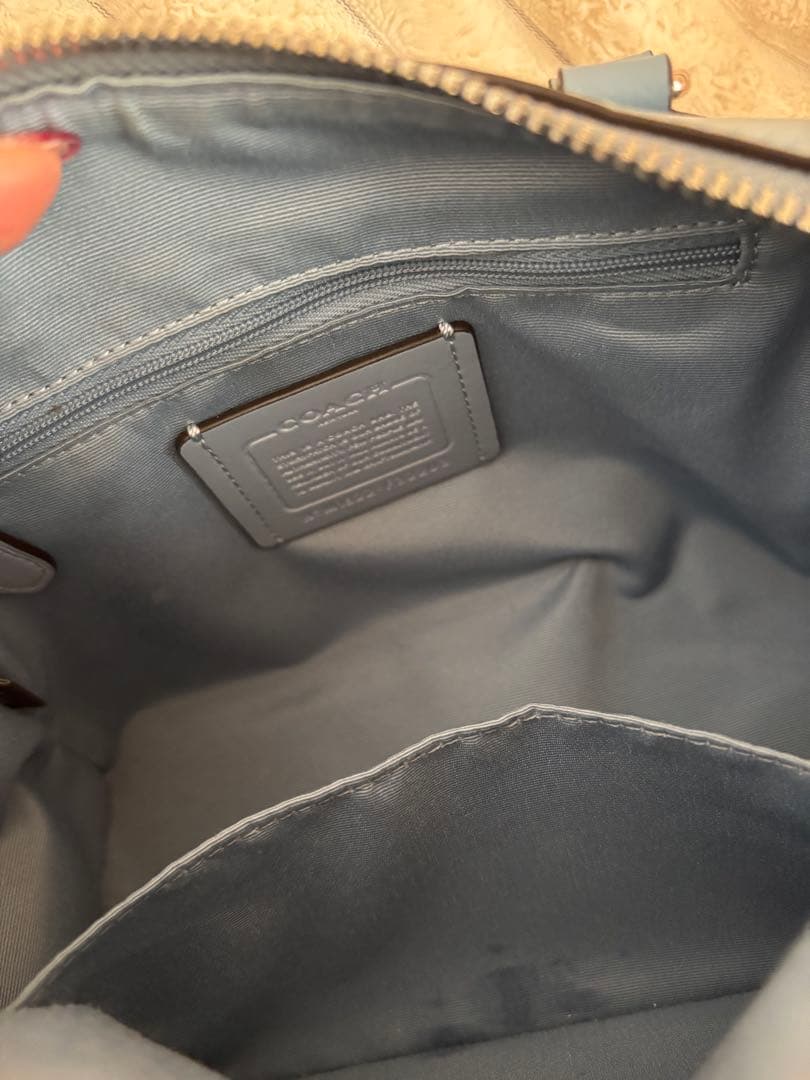 ケ*ー様 Coach ショルダーバッグ ベージュ/ライトブルー