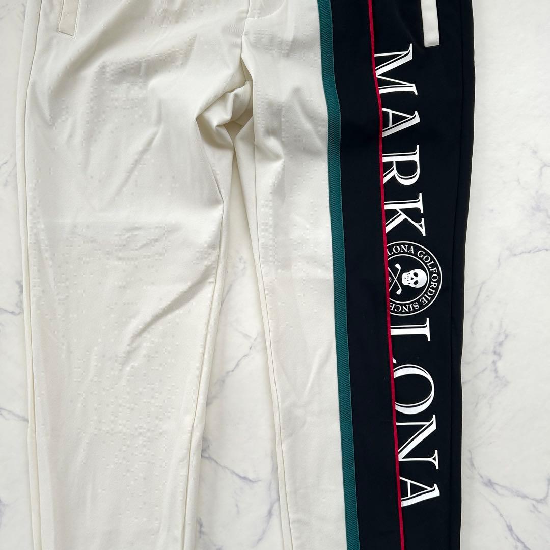 マークアンドロナ 2024年 ジョガーパンツ サイドロゴ ホワイト ゴールド金具