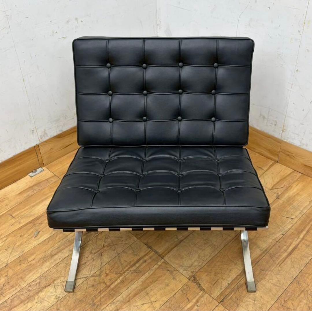 美品Barcelona Chair バルセロナチェアリプロダクト品シングルソファ