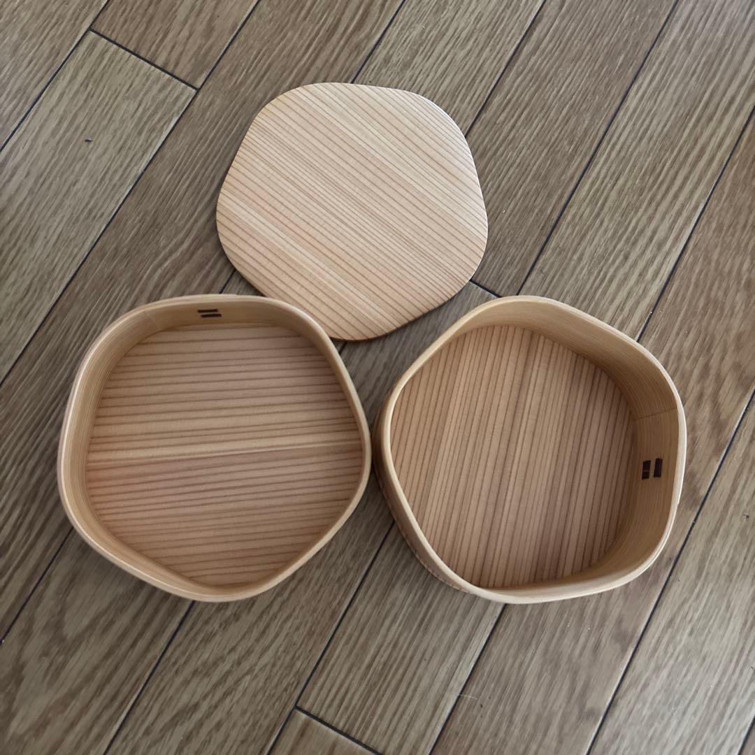 【新品】曲げわっぱ　梅花弁当　2段　大館工芸社　弁当箱