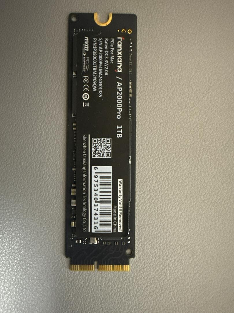 内蔵型SSD Mac SSD 1TB PCIe Gen 3.0 x 4 NVMe1.4
