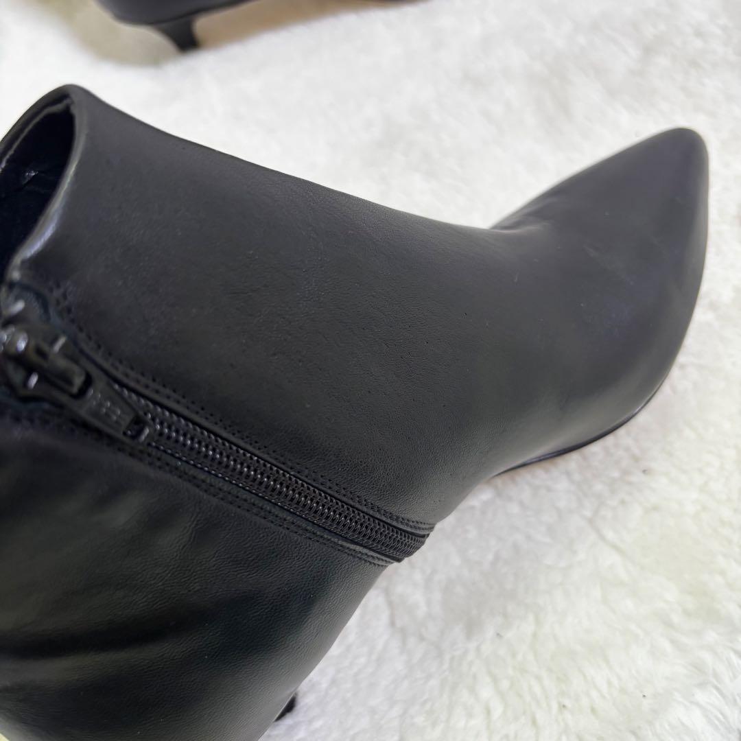 【美品】ファビオルスコーニ 24 ポインテッドトゥ ショートブーツ サイドジップ