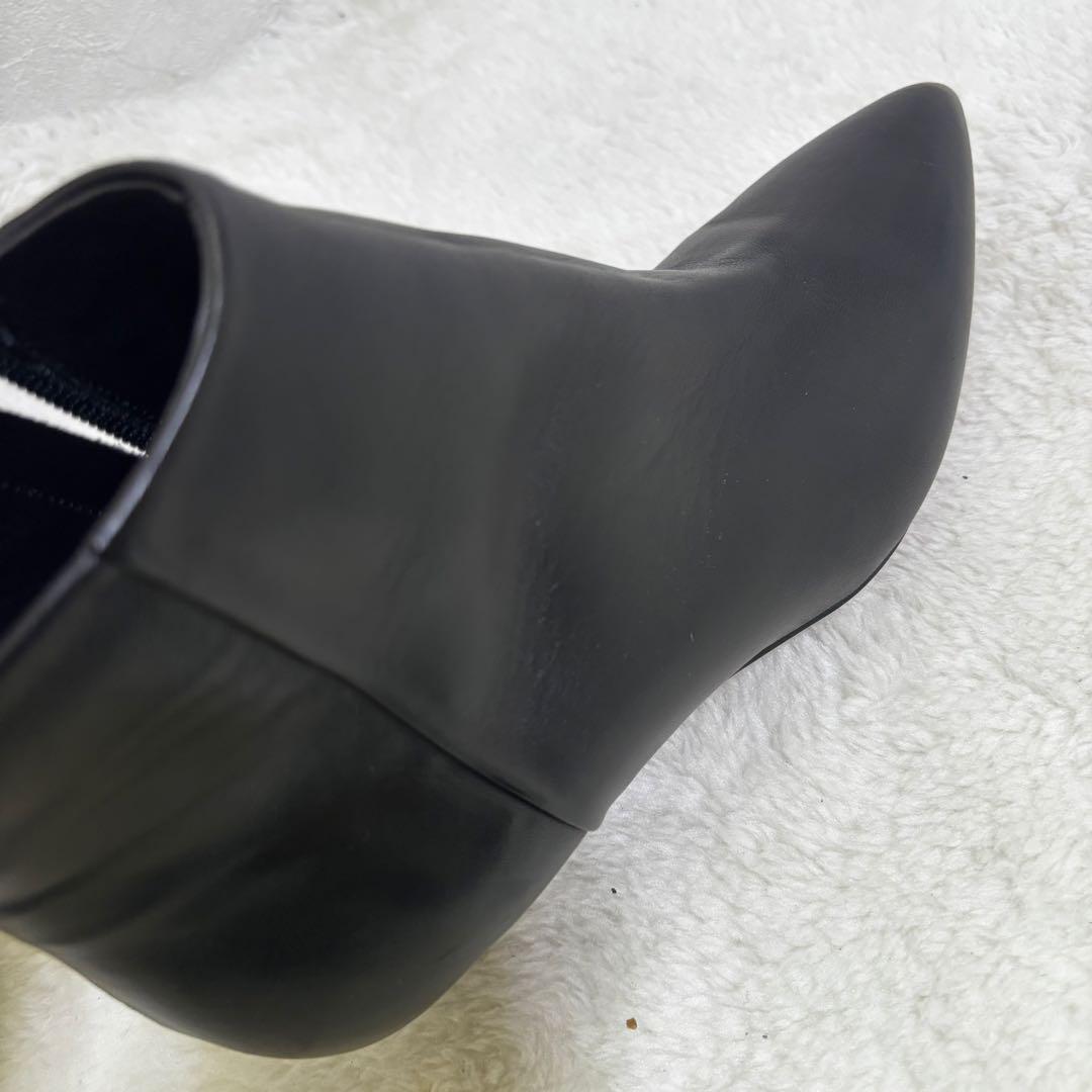 【美品】ファビオルスコーニ 24 ポインテッドトゥ ショートブーツ サイドジップ